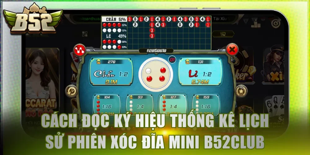 Cách đọc các ký hiệu thống kê lịch sử phiên Xóc Đĩa Mini B52Club