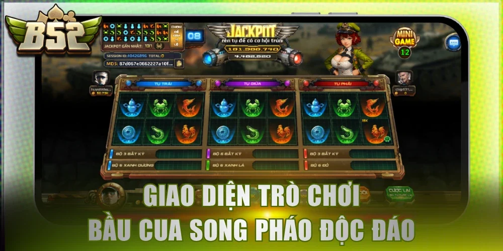 Giao diện trò chơi Bầu Cua Song Pháo độc đáo