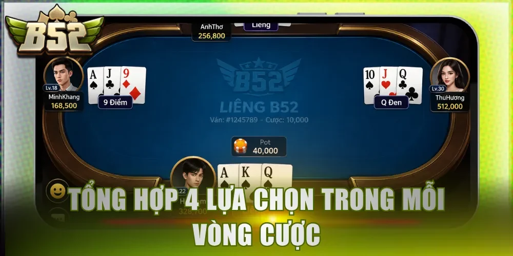 Tổng hợp 4 lựa chọn trong mỗi vòng cược