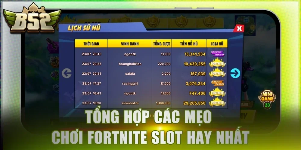Tổng hợp các mẹo chơi Fortnite slot hay nhất